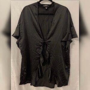 Victoria's Secret Black “Love” Satin Robe